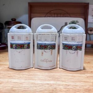 Antique German Porcelain Spice Jars set of 3